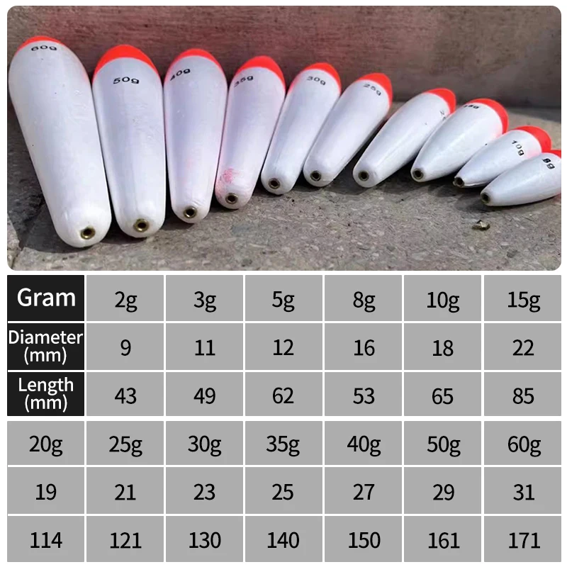 5Pcs  Foam Fishing Float Floating Buoyancy 2g/20g/35g/40g/50g EVA Casting Float Fishing Bobber Flotador Peche Boia Fish Tackle