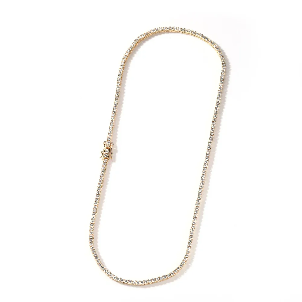 2mm Row Zircon Necklace AAA Zircon Tennis Chain Personality Trend Necklace For Men&Women Jewelry Gifts 6
