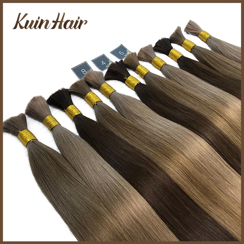 Straight Bulk Braiding Hair 100% Brazilian Remy Machine Made Human Hair Bulk Extensions Blonde Color Hairpiece 12-26inch 100g/pc