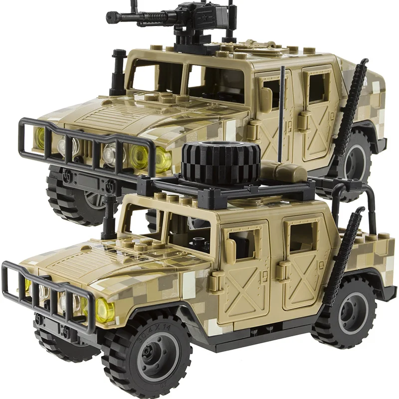 12pcs SWAT Special Force Soldier Jeeps Armored Vehicle Military Model Weapons Building Block Doll Action Figure Toy For Children