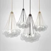 Nordic Frosted Glass Ball Chandelier for Dining Living Room Decoration Gold Black Bubble LED Pendant Lights Hanging Lamp 3