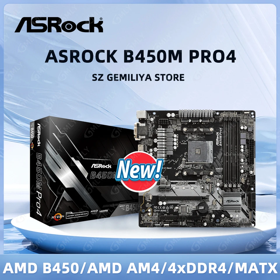 Asrock b460m pro4 placa-mãe intel b460 lga 1200 suporta 10900k