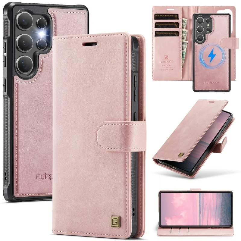 Versatile Detachable Leather Wallet Phone Case with MagSafe Card Holder