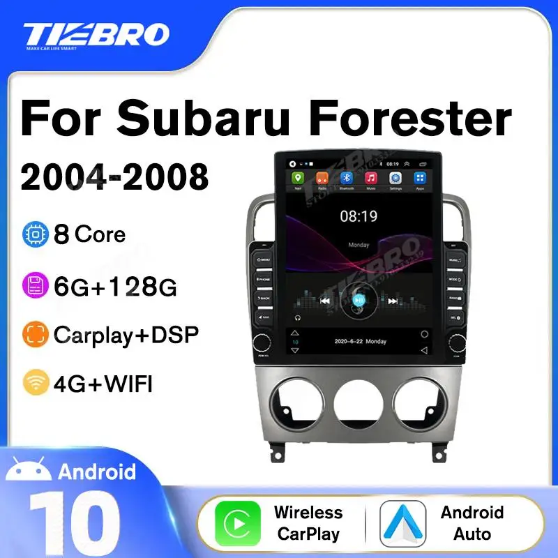 

TIEBRO Tesla Style Screen Car Radio For Subaru Forester SG 2004-2008 Android 10 Multimedia Player Navigation Autoradio Carplay