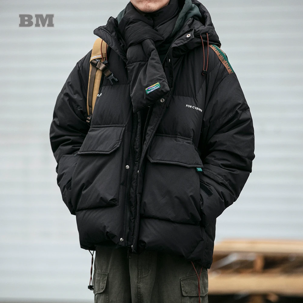 

Winter Jackets For Men Japanese High Quality Down Jacket Thick Ski Puffer Jacket Streetwear Harajuku Casual Padded Coat Male