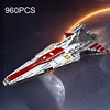 960PCS Space Battleship Building Blocks Spaceship Defense Ship MOC Model Bricks Kits Desktop Decoration Kids Toys Birthday Gifts 2