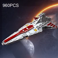 960PCS Space Battleship Building Blocks Spaceship Defense Ship MOC Model Bricks Kits Desktop Decoration Kids Toys Birthday Gifts 2