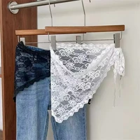 New Triangle Short Skirt Half Skirt Butt Curtain Skirt Lace Trim Small Apron Knitting Lace Stacked Ins Korean Women Headscarf - Image 6