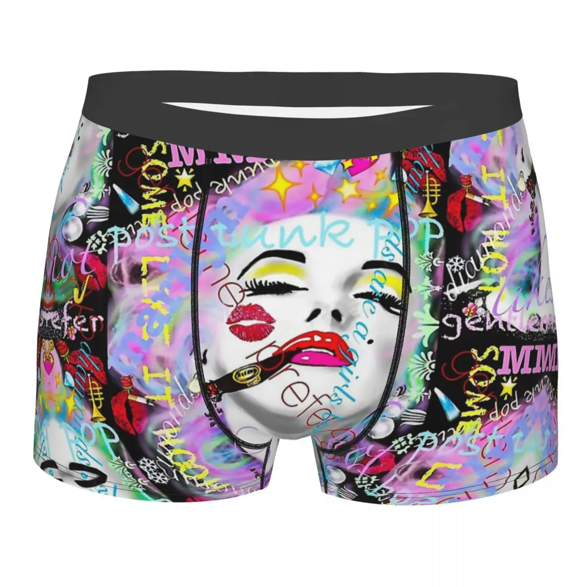 

Marilyn Monroe Sexy Goddess With Graffiti Underpants Homme Panties Man Underwear Sexy Shorts Boxer Briefs