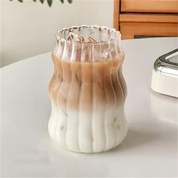 Elegant 530ml Stripe Glass Tumbler - Heat-Resistant Drinkware - 530ml (A)
