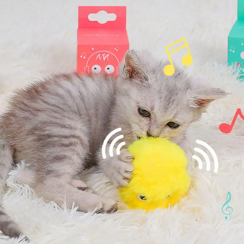 Cat Toys Cat Toys Smart Interactive Ball Catnip Cat Training Toy Pet Playing Ball for Cats Kitten Kitty Pet Squeaky Toy Supplies Products