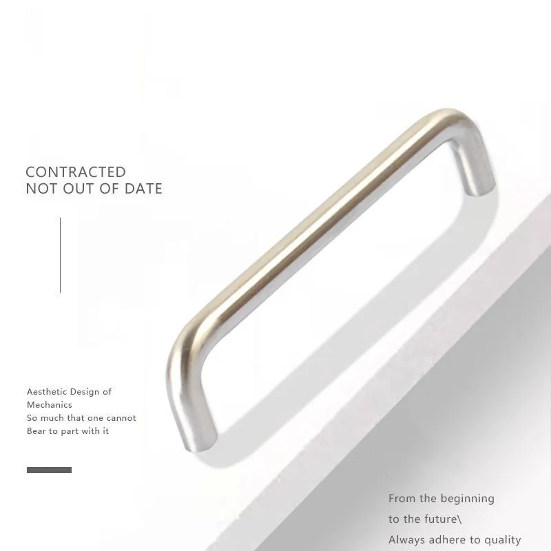 Stainless Steel U Type Door Handles Dresser Knobs Kitchen Cabinet Knobs and Handles for Furniture Hardware Diameter 8mm HomeDeco