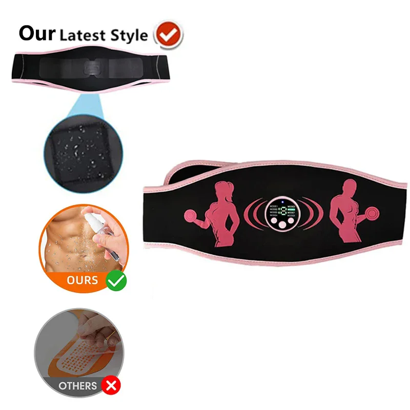 108cm Abdominal Muscle Trainer Smart Abdominal Toning Belt Fitness Abdomen Massager Muscle Toner For Women Men USB Recharge