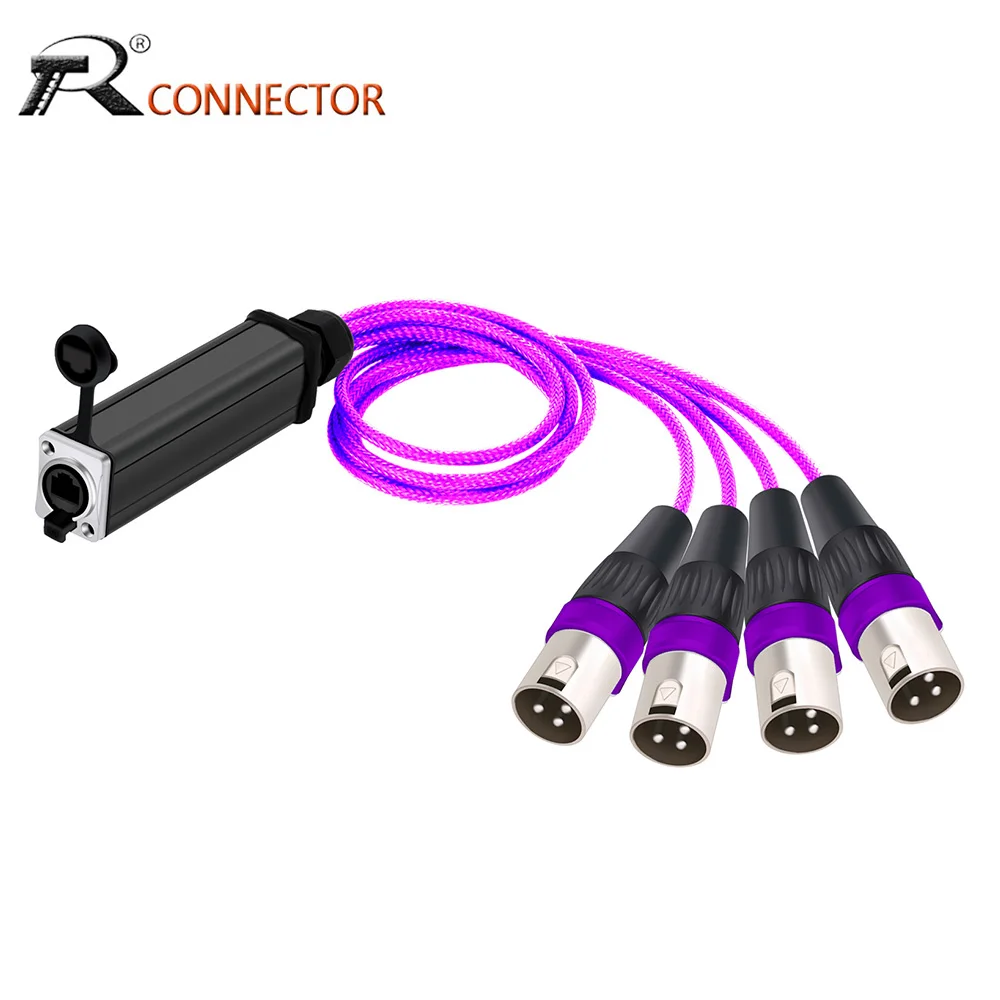 Multi Network Breakout Adaptador de Áudio Signal Extender Cabo para Estúdio de Gravação de Palco Rj45 Fêmea Cat5 a Canais Xlr Pinos