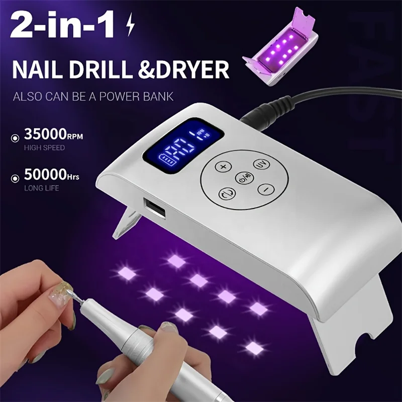 Nail phototherapy lamp wireless charging model of red light is not black portable polishing machine off nail salons dedicated 6