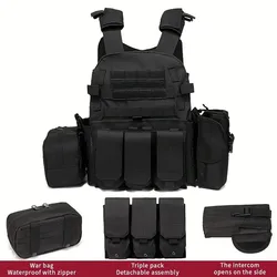 Tactical Equipment 6094 Hunting Vest Combat Body Armor Molle Plate Carrier Vest Unisex Adjustable Combat Equipment For Camping
