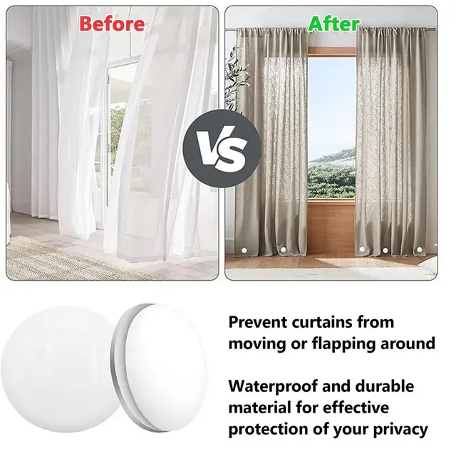 Fermatende Magnetici 4 Pezzi Beige 47x10 Cm - Per Tende Oscuranti E Decorazione - Foto 5