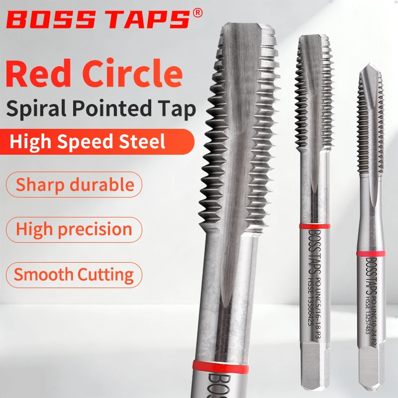HSSE Red Ring JIS Standard Spiral Pointed Tap UNC UNF 1-64 2-56 4-40 6-32 8-32 10-24 1/4 Machine Scr
