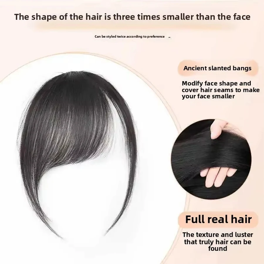 Synthetic Air Bangs Hairpiece Women Mini Fake Bangs Black Brown Hairpiece Extension For Girls
