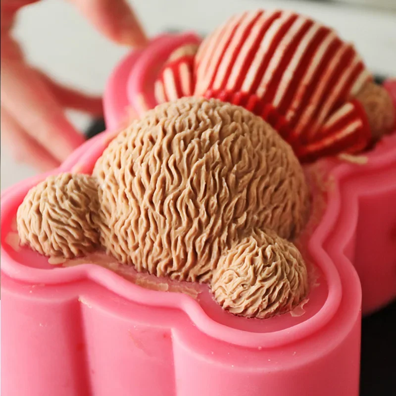 Moule à gâteau en Silicone à gelée, pâtisserie à la vapeur, ours, chocolat,  outils alimentaires auxiliaires pour bébé avec couvercle, décoration de  gâteau - AliExpress