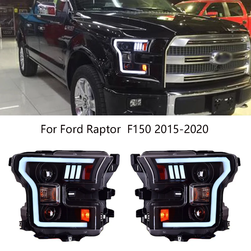 

Фара головного света в сборе для Ford Raptor F150 2015-2020, модификация грузовика, сигнал поворота DRL, автомобильные аксессуары