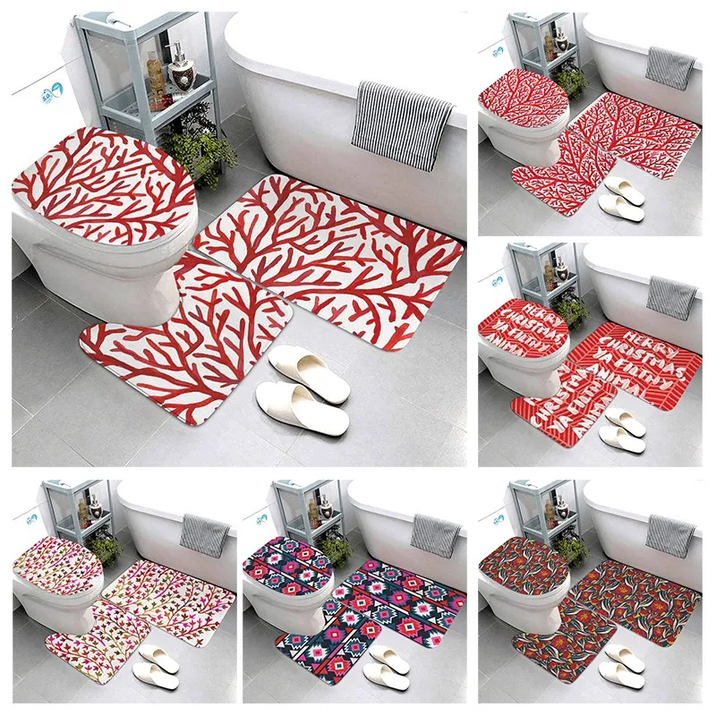 

Anti-slip Bath Mat Bathroom Small Rug Shower Mat Decorative Absorbent Foot rug Merry Christmas Mat Kitchen Mat Bathtub rug