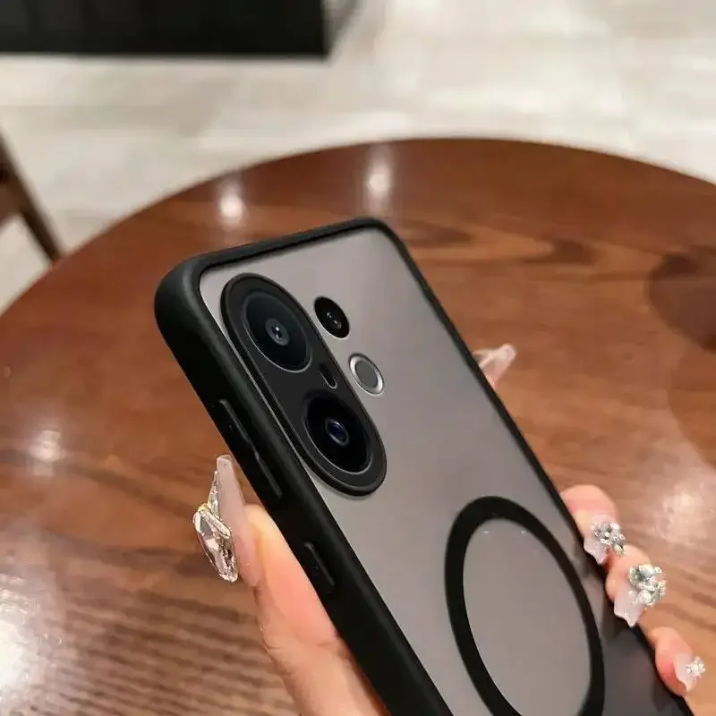 Luxury Transparent Magnetic Matte Protective Case, Shockproof