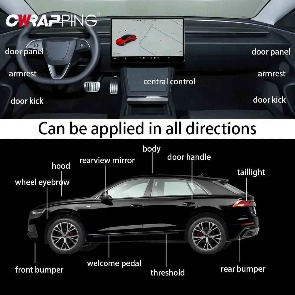 Car DIY Protective Film Self-Adhesive Vinyl Wrap Scratch Resistant Skin Waterproof Sticker Paint Protection Film Car Accessories