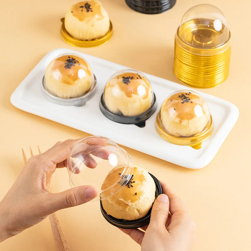 50pcs Mini Muffin Cake Box Container Trays Transparent Mooncake Dome Pastry Baking Pack... - SKU CBC01305 - UGI Packaging