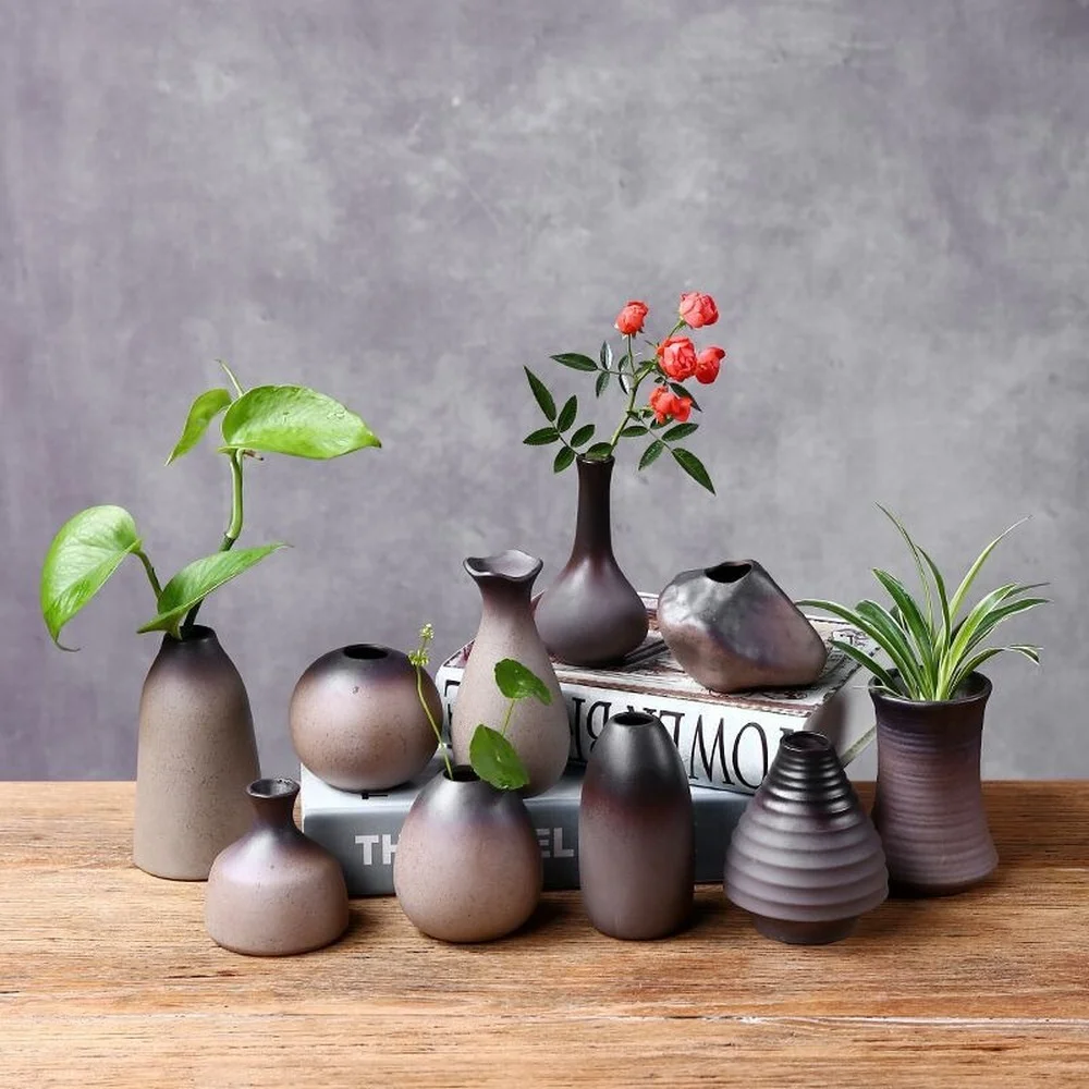 

Meditation Zen Vase Decoration Living Room Flower Arrangement Dry Flower Device Retro Creative Hydroponic Green Radish Vase