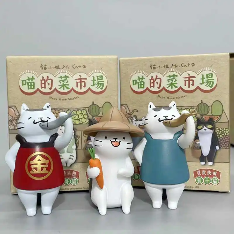 Cartoon Mofusand Meow's Vegetable Market Series Blind Box Ornamento da Scrivania Espositore da Finestra Bambola Carina Scatola Misteriosa Regali a Sorpresa - immagine 6