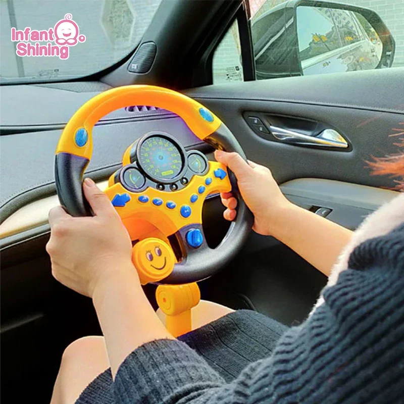 Infant Shining Eletric Simulation Steering Wheel Toy with Light Sound Kids Early Educational Stroller   Vocal Toys