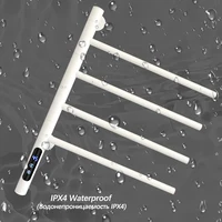 เครื่องอบผ้าไฟฟ้าในห้องน้ํา180 °   ชั้นวางผ้าขนหนูแบบหมุนได้จอแสดงผลดิจิตอลราวแขวนผ้าไฟฟ้าเครื่องอุ่นผ้าขนหนูติดผนัง 5