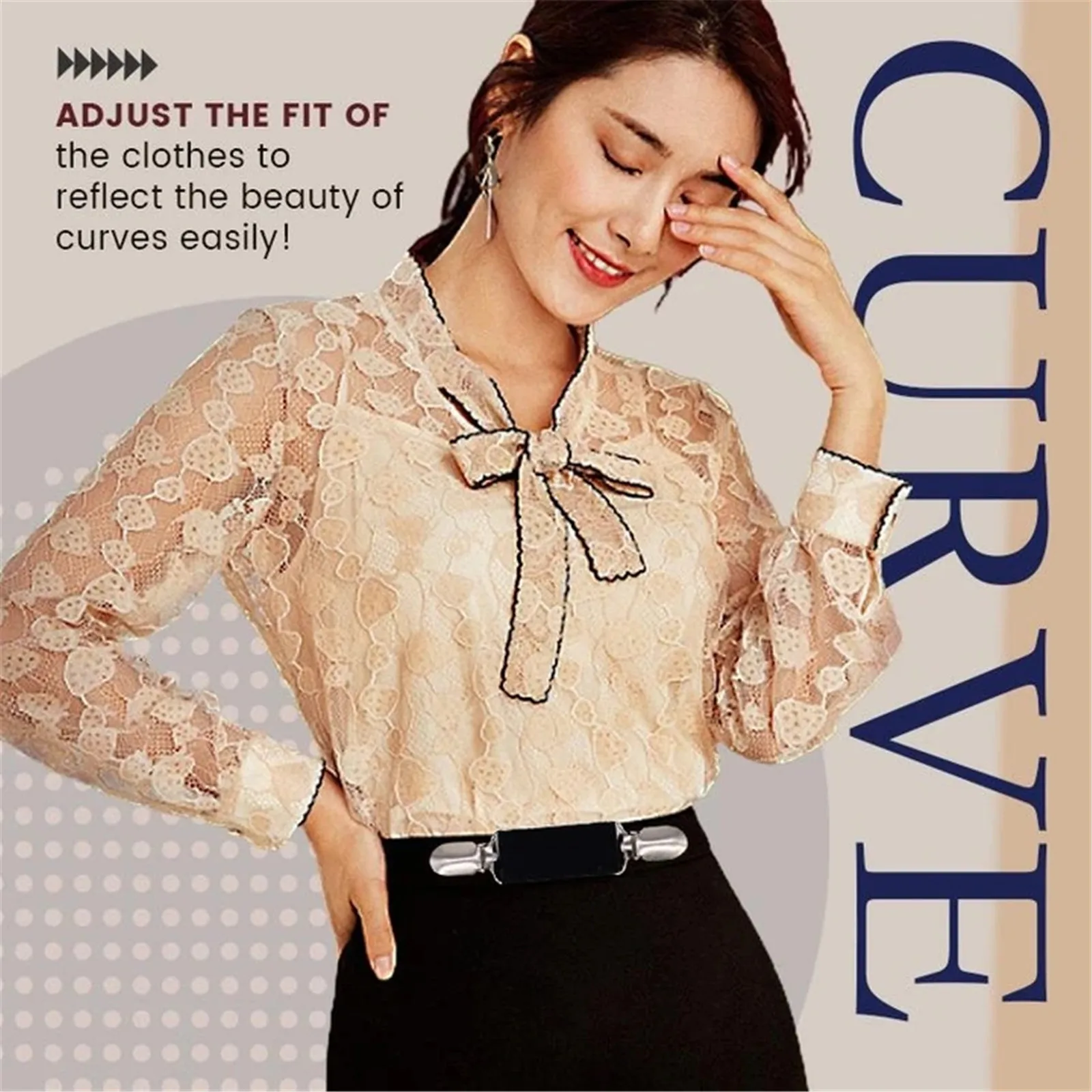 Adjustable Stretch Waist Belt Flat Buckle Female Fashion Clothes Fixing Buckle Non-slip Fixing Button Clothes Anti-falling Clips belt buckle,clothes clips