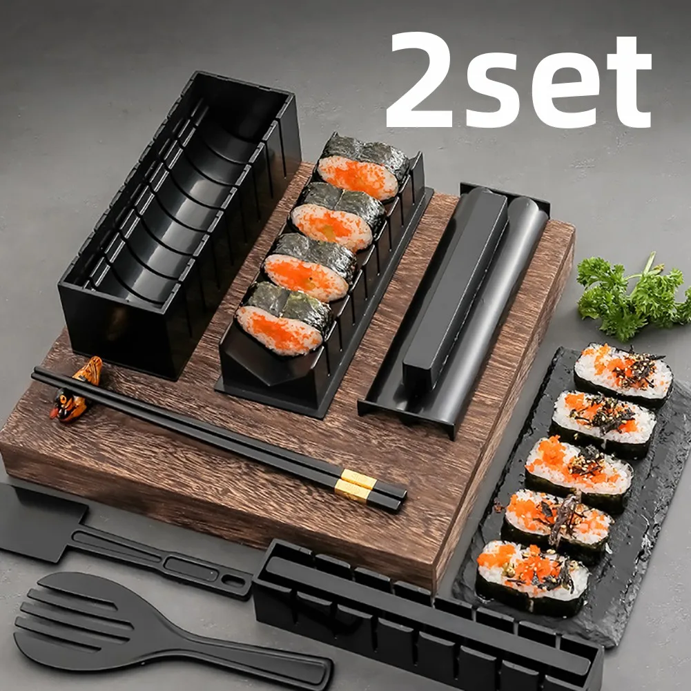 1/2set Sushi Making Kit Japanese Rice Ball Cake Roll Mold DIY Home Sushi Making Tool Multifunctional Plastic Kitche Maker sushi mold sushi maker sushi tools onigiri mold rice ball mold sushi rolling tool