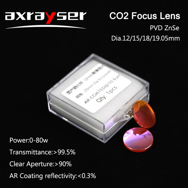 CO2 Focus Lens CVD/PVD Pro Dia.18 19.05 20mm FL38.1 50.8 63.5mm for Laser Engraving Cutting Machine 5