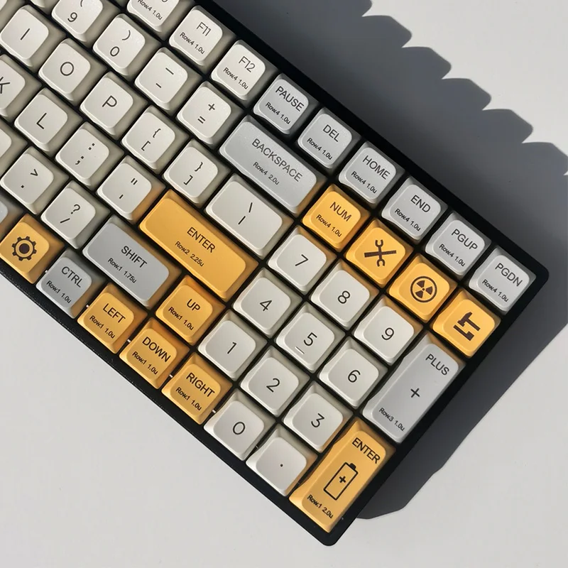Echome-heavy Industry Tema Keycap Pbt Dye-sublimação Cap Teclado Retro Mda Perfil Key Cap Acessório Teclado Mecânico