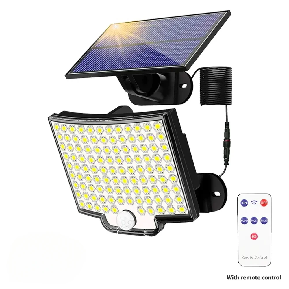 

LED Solar Security Flood Lighting Solar Outdoor Light with 3 Modes Adjustable Lighting Head for Garage Garden Yard