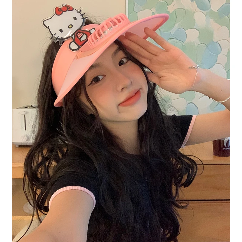 Sanrios Kawaii Fan Cooling Hat Hello Kt 