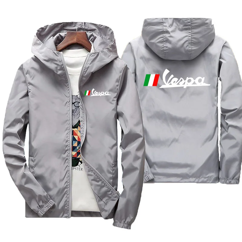 Summer Vespa Battery Car New Men's Casual Bomber Jacket Fashion Outdoor Ultra-Thin Zipper Sports Sunscreen Clothing