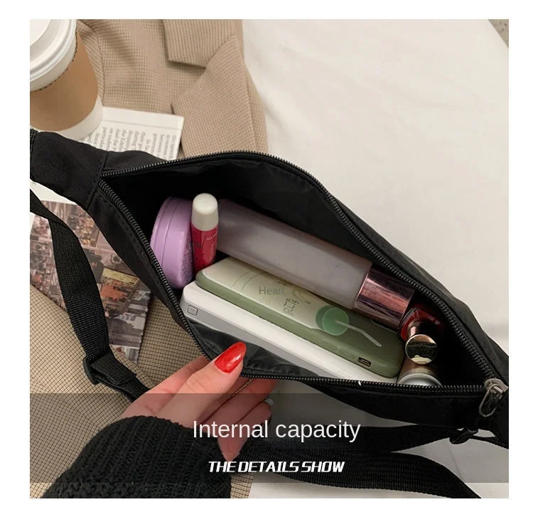 Borsa Mezzaluna Donna In Nylon - Tracolla Regolabile, 32x15x10cm, Impermeabile E Pieghevole - Foto 6