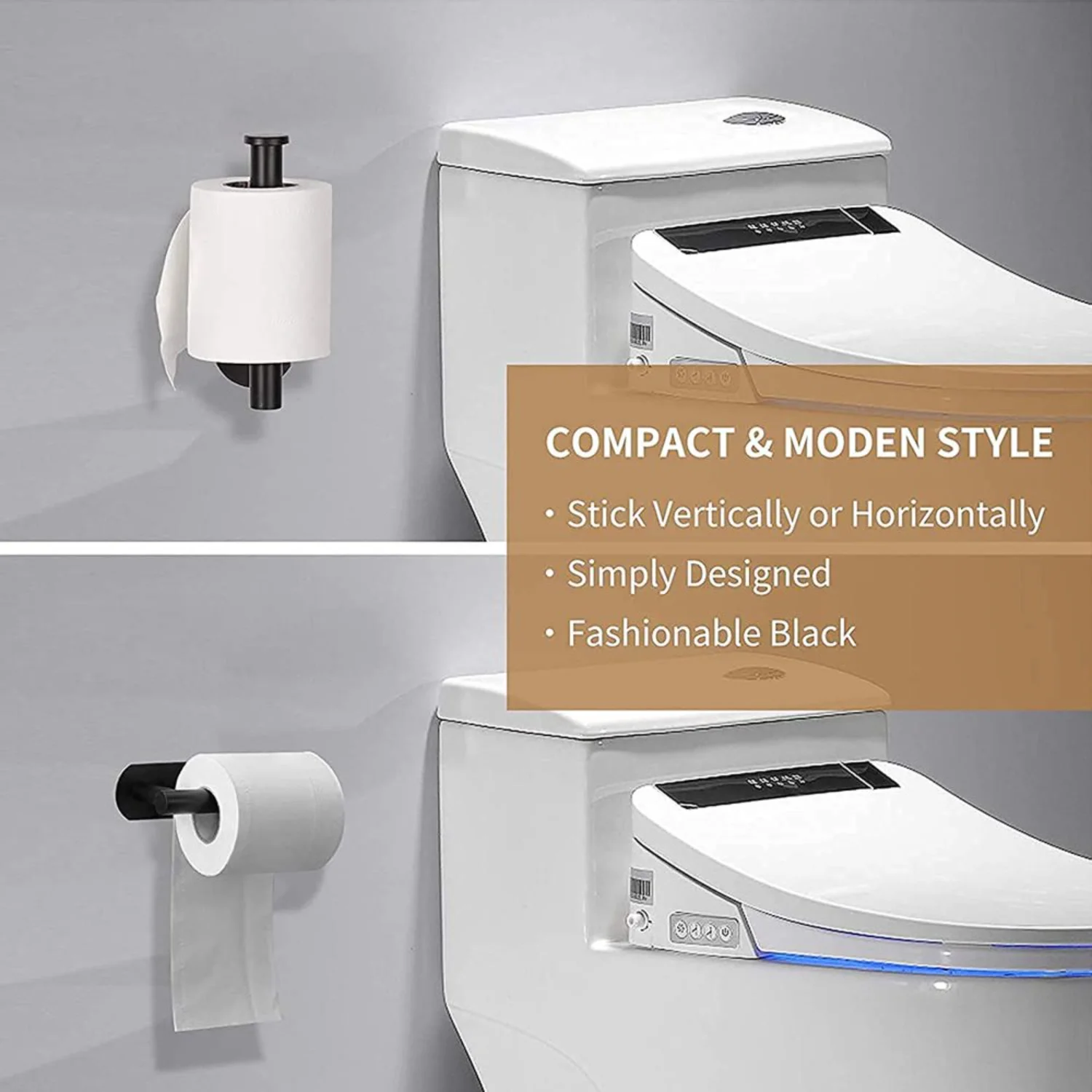 Toilet Paper Holder Self Adhesive-Kitchen Washroom Adhesive Toilet Roll Holder No Drilling for Bathroom Stick on Wall Stainles