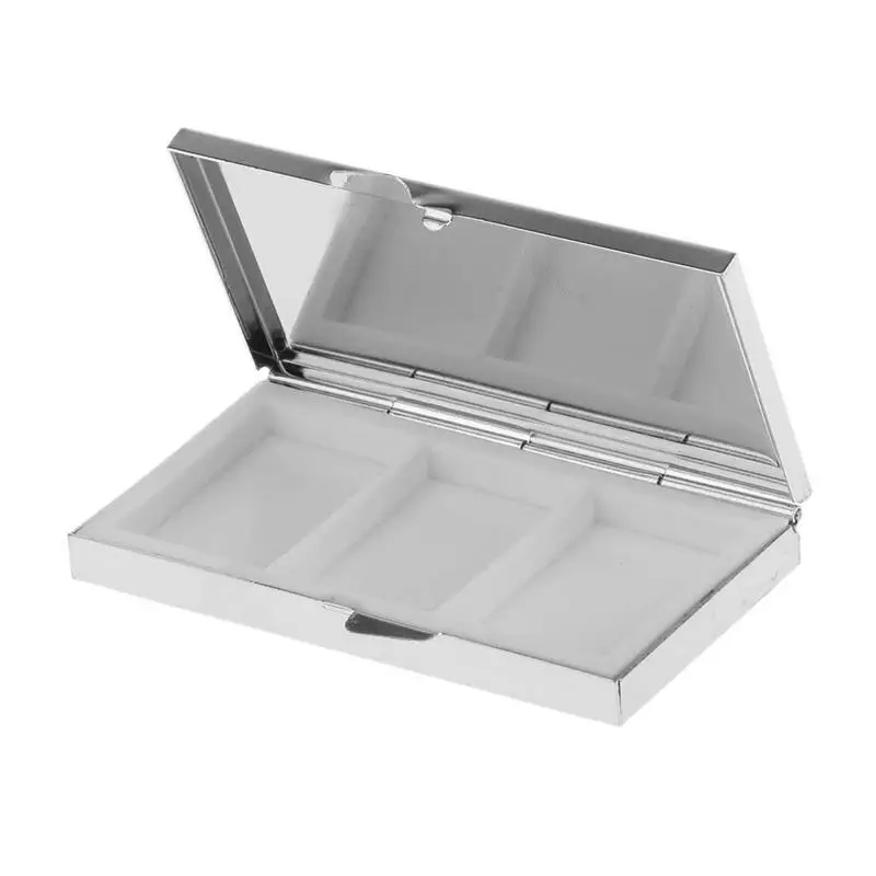 Mini Travel Metal Pill Box Medicine Organizer Container Tray Box Case Storage 3 Slot