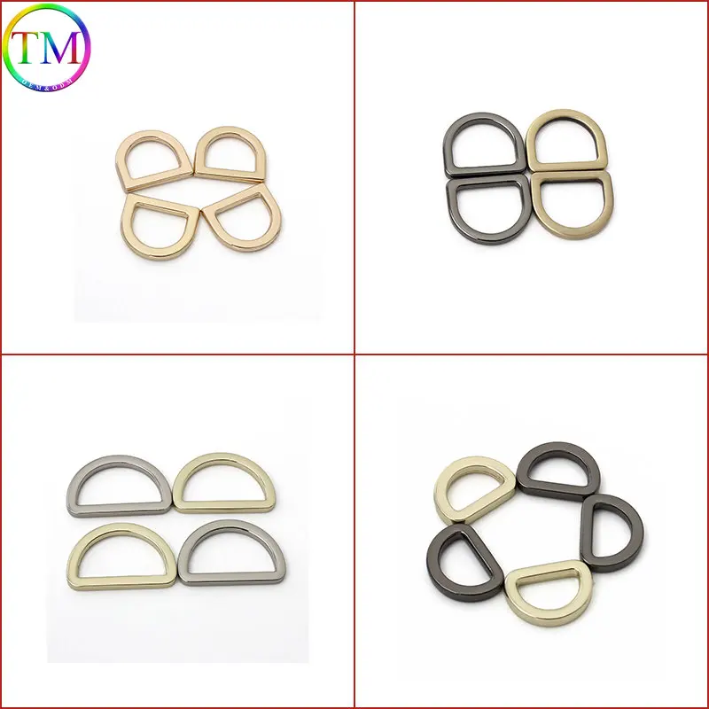 10-50 Pieces Inner Metal Die Casting D Ring For Woman Chain Bag Square Edge Connector Welded D-Rings Bag Hardware Accessories