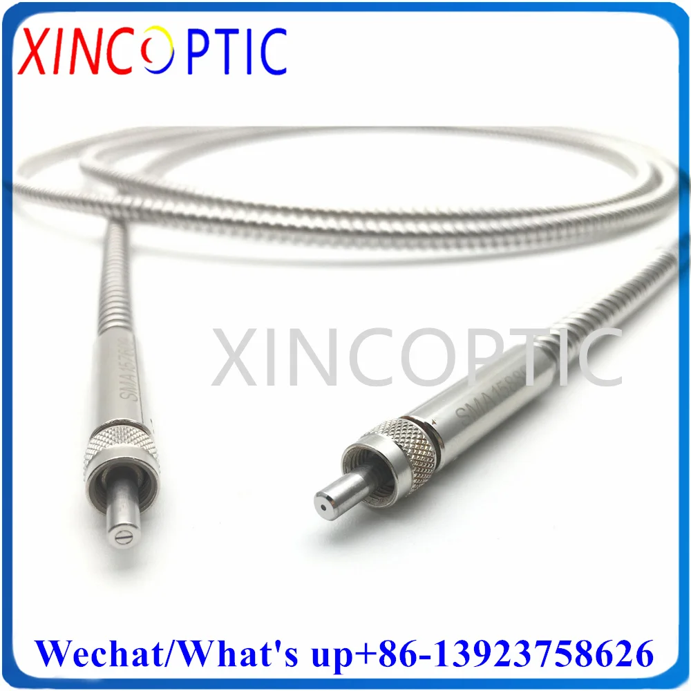 

SMA Round to SMA-L,Round-to-Linear 7x200µm Core Fibers,Low-OH,0.22NA,400-2400 NIR,2M,Armored Metallic Coverage Patch Cord Cable