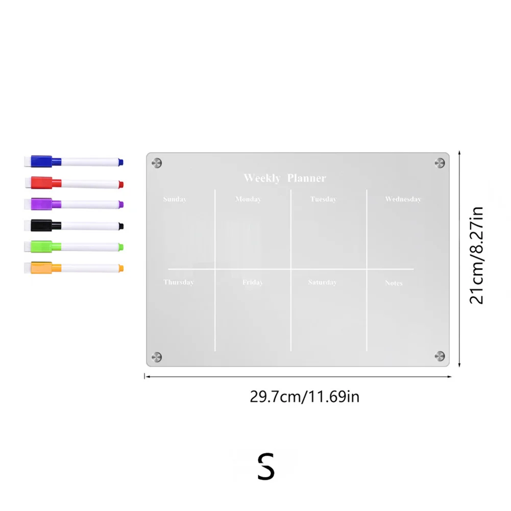 Tableau Magnétique Effaçable à Sec Réutilisable en Acrylique Transparent, Planification Claire, Tableau Blanc d'Entraînement pour Réfrigérateur