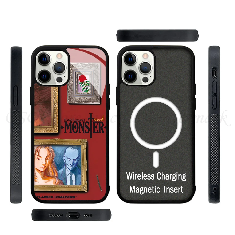 

N-Naoki урасава Монстр аниме чехлы для телефонов IPhone 15 14 13 Pro Max 11 12 Mini Alex зеркальный чехол из ТПУ