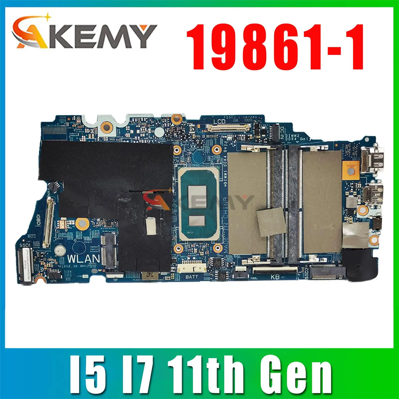 

19861-1 For DELL Inspiron 5502 5402 Laptop Motherboard With I5-1135G7 i7-1165G7 CPU UMA 100% Fully Tested