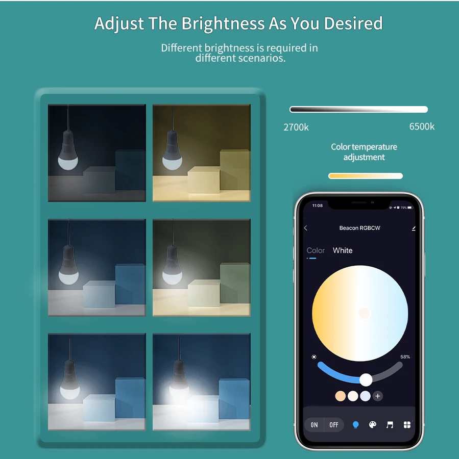Smart Led Light Bulbs Tuya Smart Led Bulb E27 220V Smart Light Dimable Bluetooth RGB Lamp APP Control for Bedroom Room Decoration Party Lights