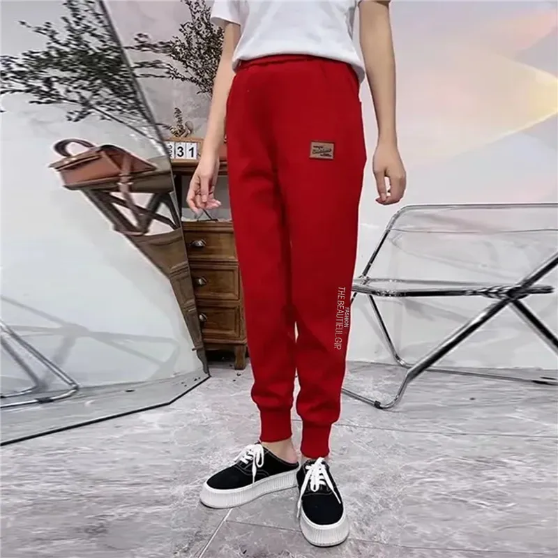 High Quality Warm Thickened Lamb Fleece Lined Sweatpants Women 4xl